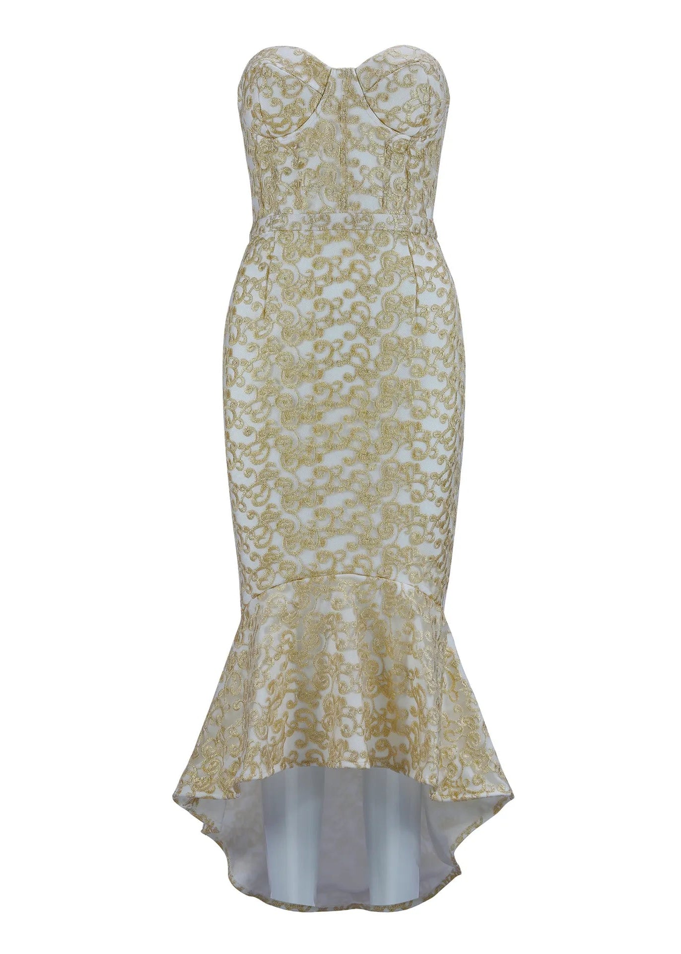 Gilded Gold Fishtail Maxi Dress