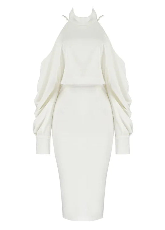 Pearl Line Back Midi Dress