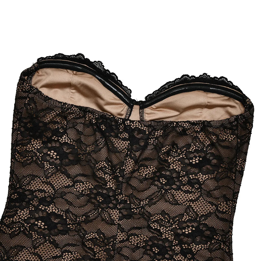 Midnight Veil Lace Two-Piece Gown