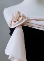 Blush Bow Fishtail Evening Gown