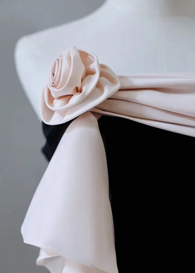 Blush Bow Fishtail Evening Gown