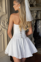 White Swan Veil Mini Dress