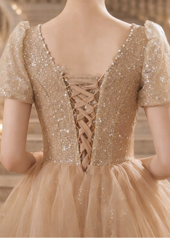 Champagne Starlight Corset Gown