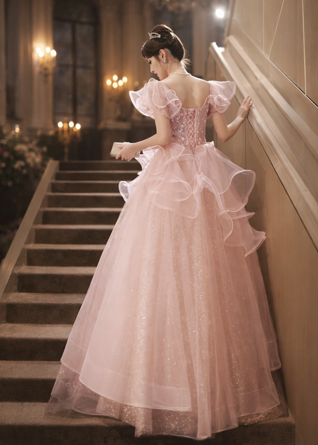 Princess Rosette Evening Gown