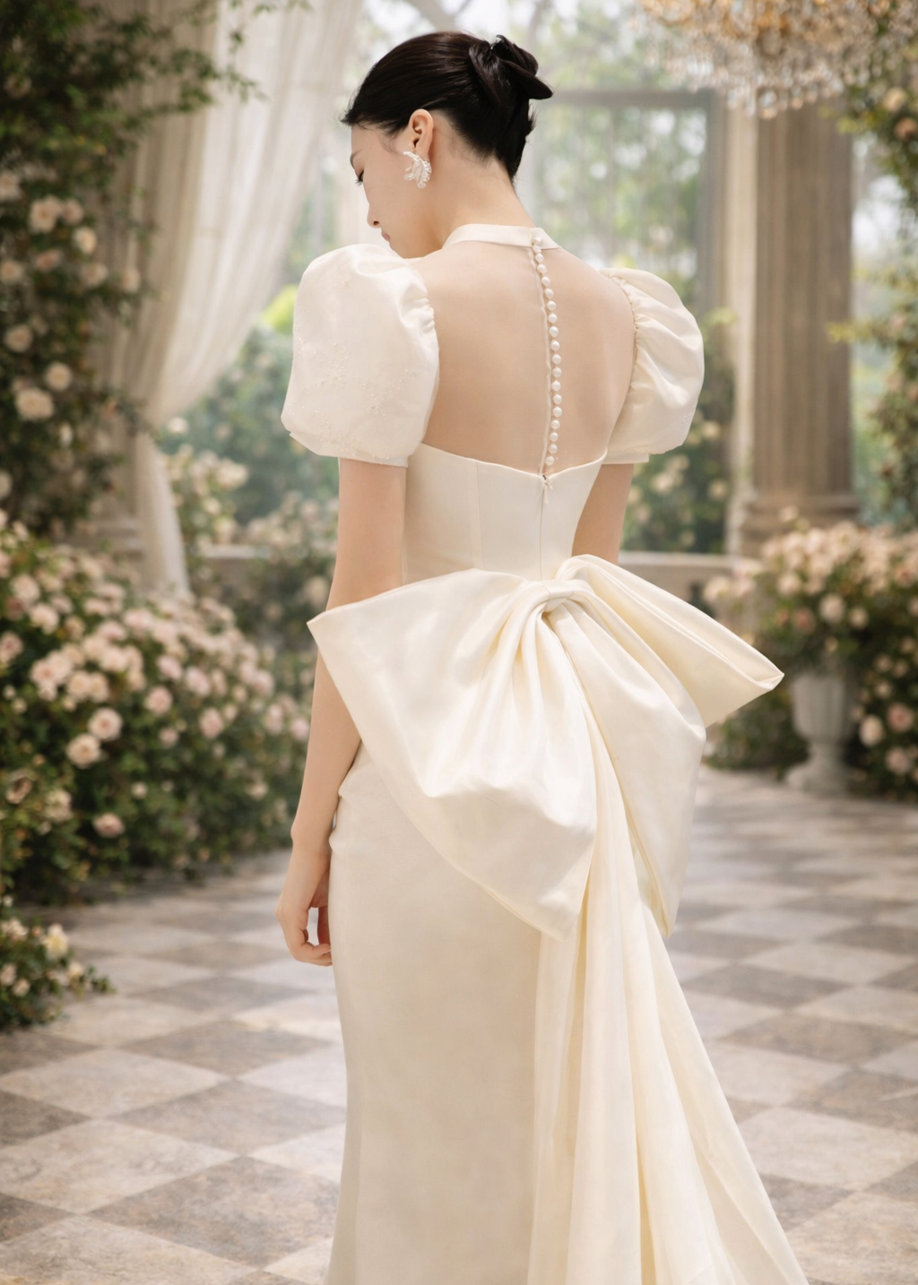 Ivory Bow Whisper Gown