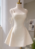 Ivory Twist Strap Mini Dress
