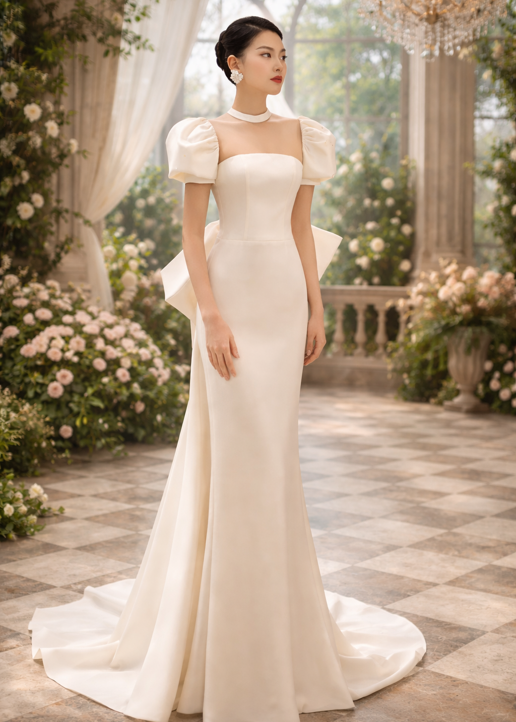 Ivory Bow Whisper Gown