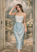 Ethereal Pearl Satin Corset Midi