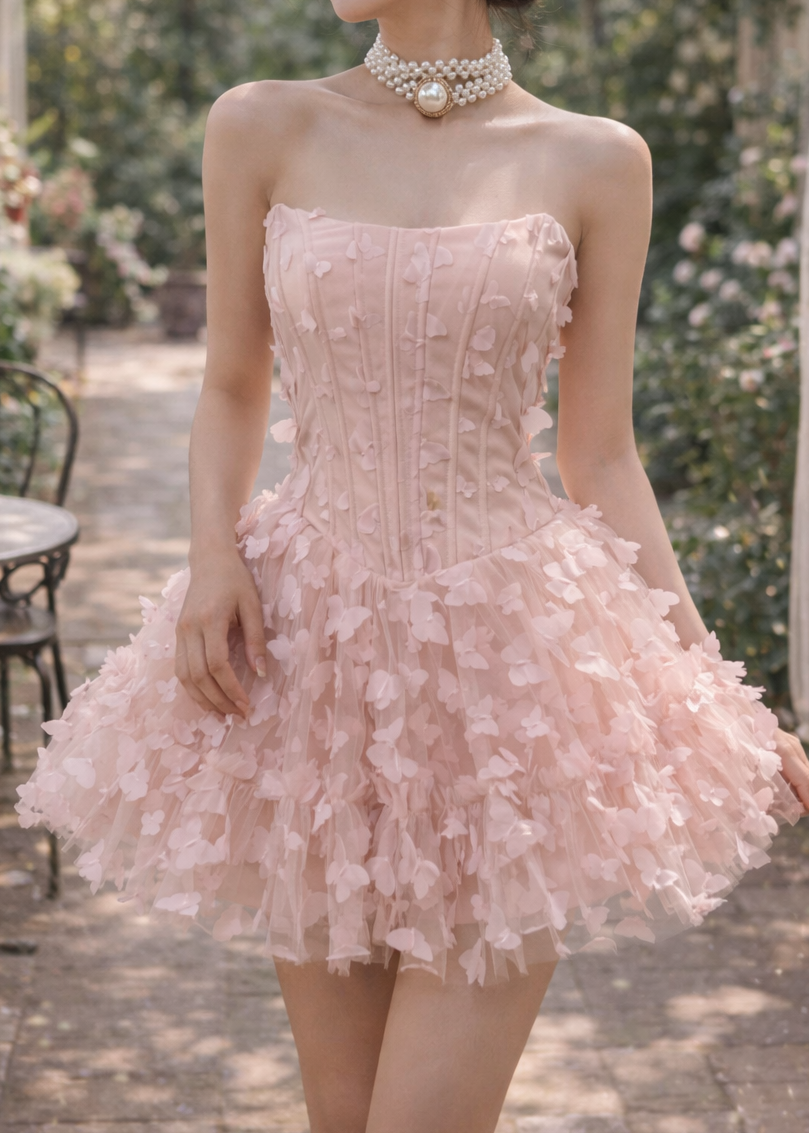 Butterfly Lace-Up Corset Dress