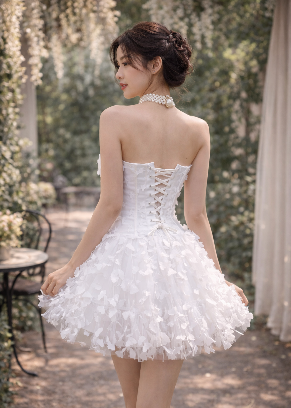 Butterfly Lace-Up Corset Dress