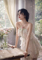 Petal Veil Ruffle Dress