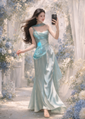 Moonwater Satin Mermaid Gown