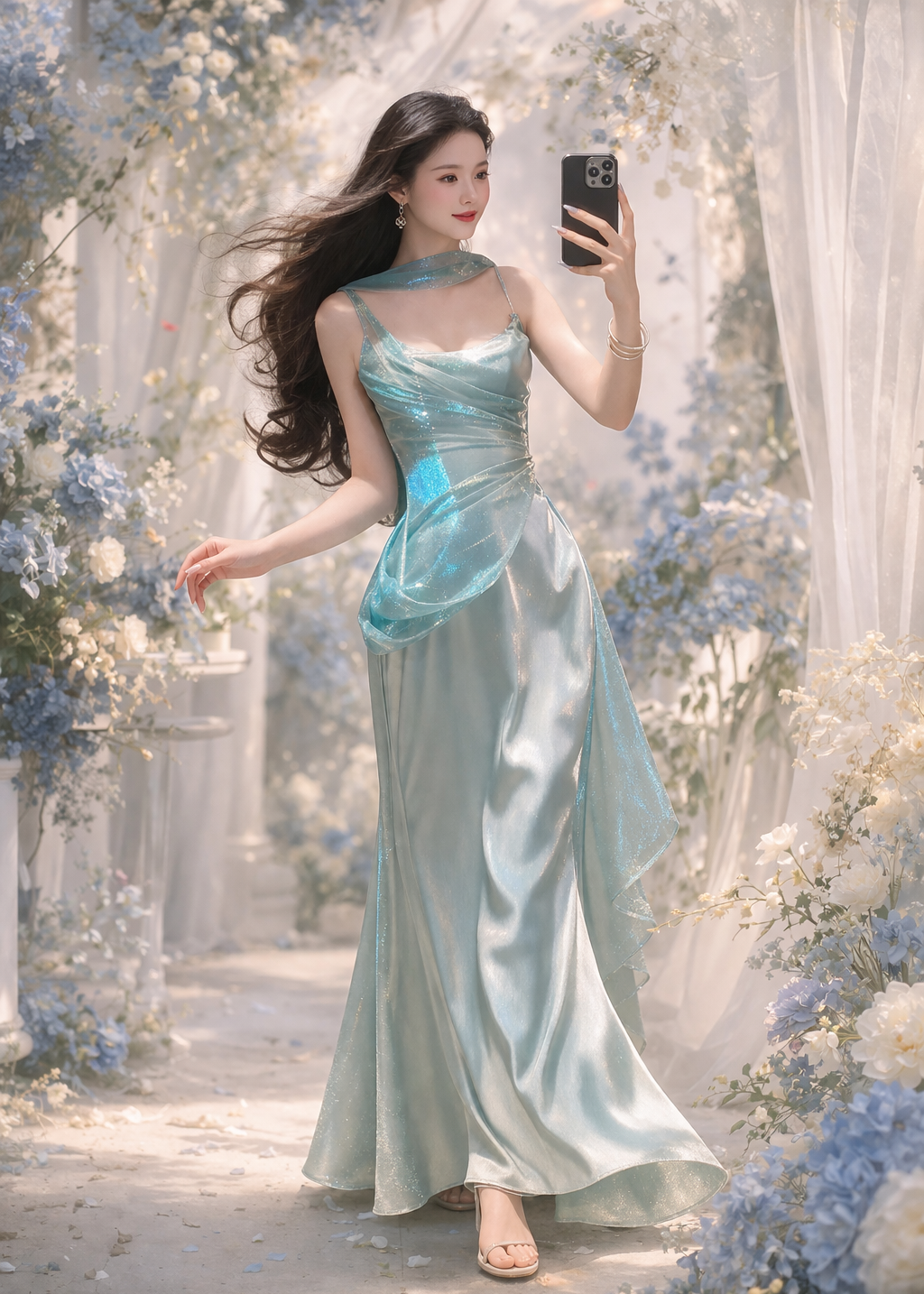 Moonwater Satin Mermaid Gown