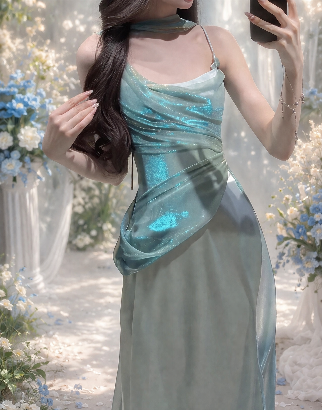 Moonwater Satin Mermaid Gown