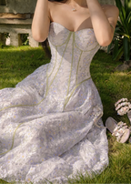 Sage Petal Embroidered Midi Dress