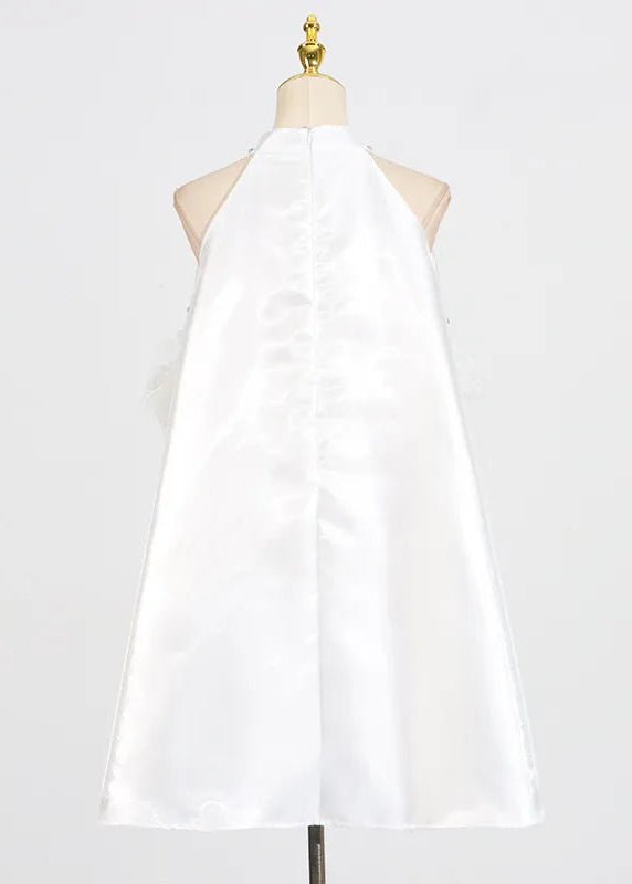 Crystal Blossom Satin Mini Dress
