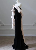 Blush Bow Fishtail Evening Gown