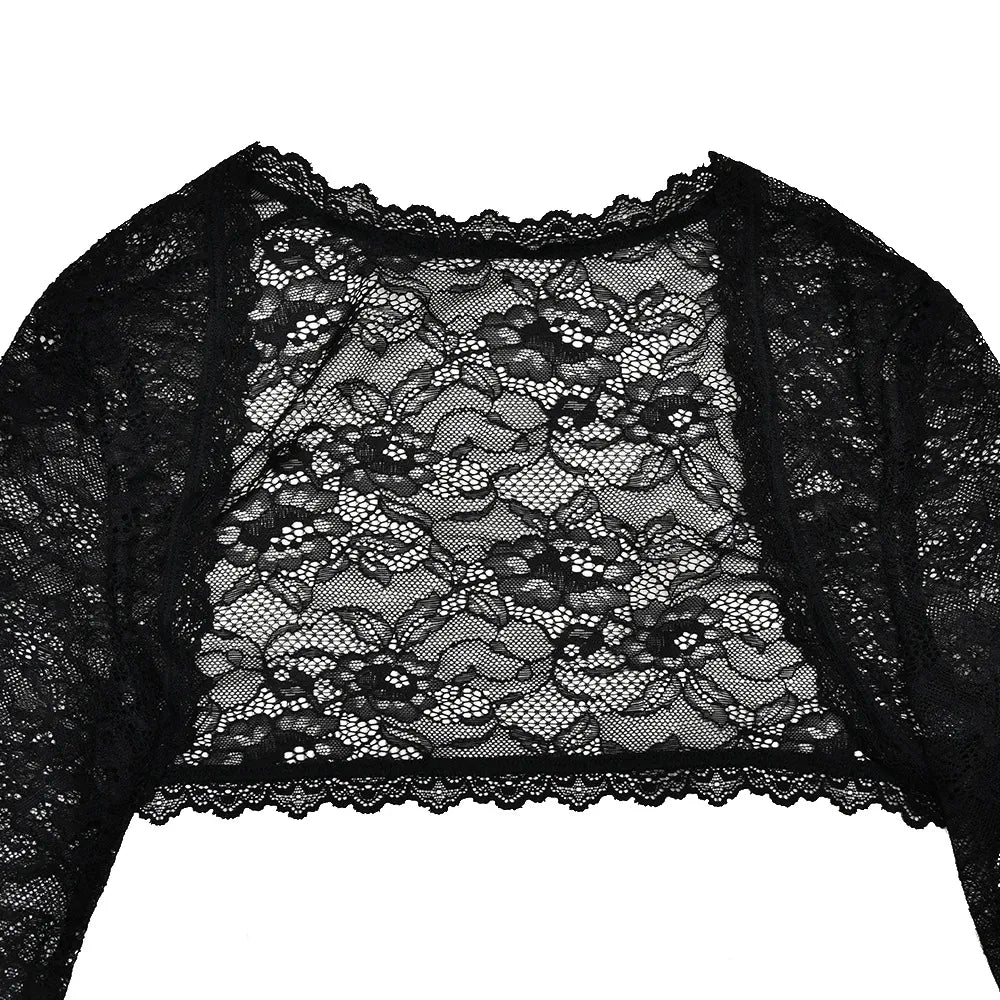 Midnight Veil Lace Two-Piece Gown